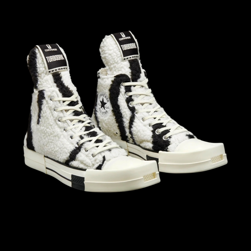 NWOB Converse Rick Owens x DRKSHDW TURBODRK Chuck 70 High 'Zebra size 7